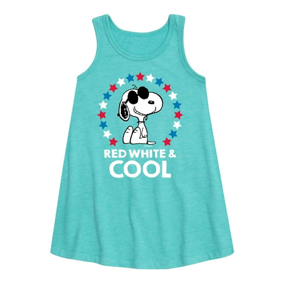Peanuts - Red White And Cool - Girls Aline Dress