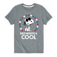 thumbnail image 1 of Peanuts - Red White And Cool - Toddler And Youth Short Sleeve Graphic T-Shirt, 1 of 6