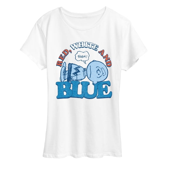 Peanuts - Red White and Blue Charlie Brown - Women's Short Sleeve Graphic T-Shirt