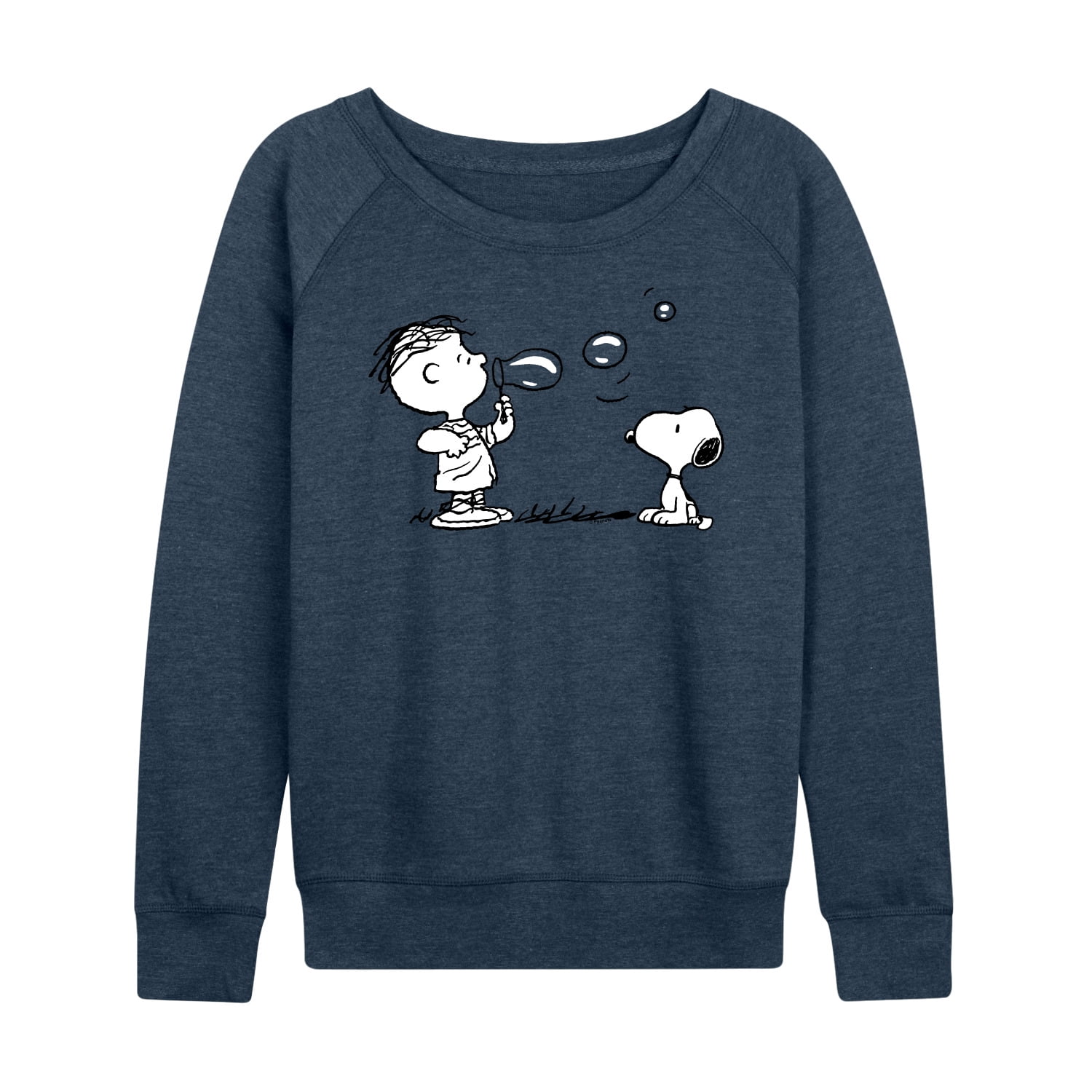 Peanuts Rerun And Snoopy Bubbles Women's Lightweight French Terry