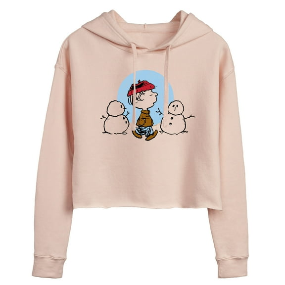 Peanuts - Rerun Winter - Juniors Cropped Pullover Hoodie