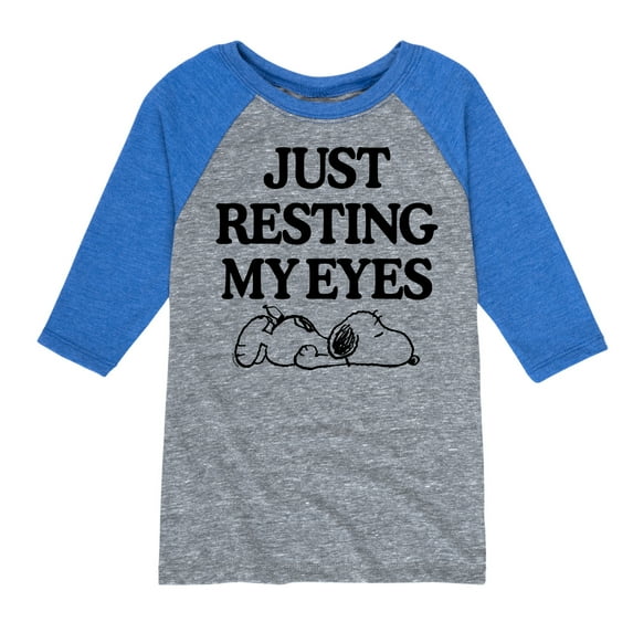 Peanuts - Resting My Eyes Snoopy - Toddler & Youth Raglan Graphic T-Shirt