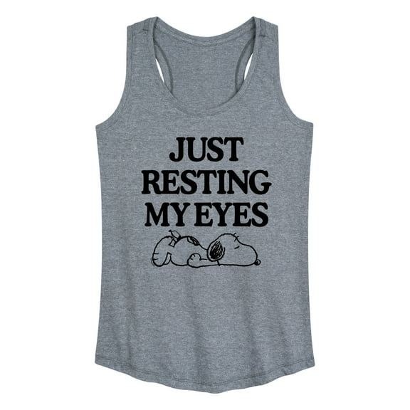 Peanuts - Resting My Eyes Snoopy - Women's Racerback Tank Top
