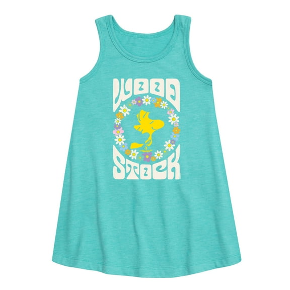 Peanuts - Retro Floral Woodstock - Toddler & Youth Girls A-line Dress