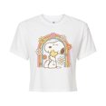 thumbnail image 1 of Peanuts - Retro Flower Rainbow - Juniors Cropped Graphic T-Shirt, 1 of 5