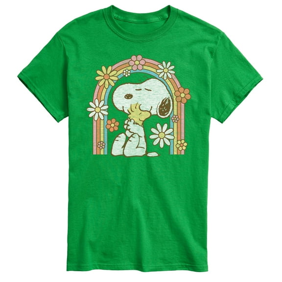 Peanuts - Retro Flower Rainbow   - Men's Short Sleeve Graphic T-Shirt