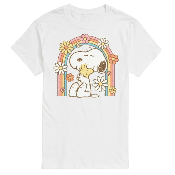Peanuts - Retro Flower Rainbow   - Men's Short Sleeve Graphic T-Shirt