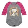 thumbnail image 1 of Peanuts - Retro Flower Rainbow  - Toddler And Youth Girls Raglan Graphic T-Shirt, 1 of 5