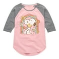 thumbnail image 1 of Peanuts - Retro Flower Rainbow  - Toddler And Youth Girls Raglan Graphic T-Shirt, 1 of 5