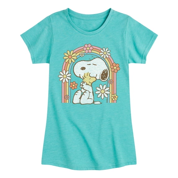 Peanuts - Retro Flower Rainbow - Toddler And Youth Girls Short Sleeve Graphic T-Shirt