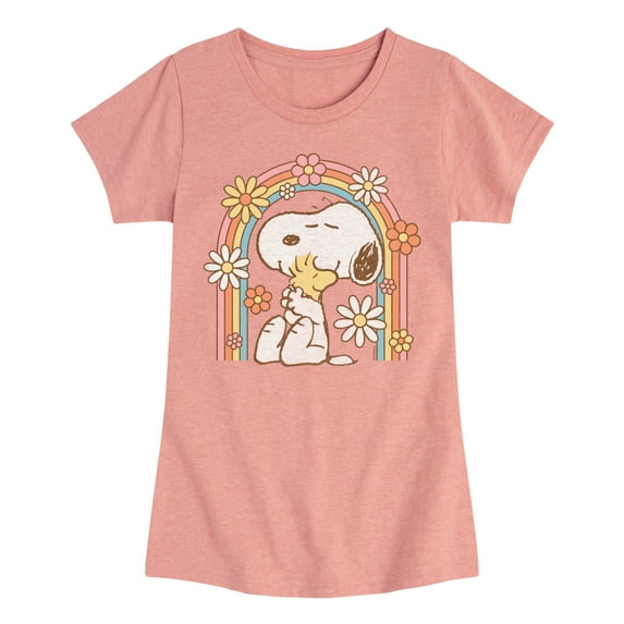Peanuts - Retro Flower Rainbow - Toddler And Youth Girls Short Sleeve Graphic T-Shirt