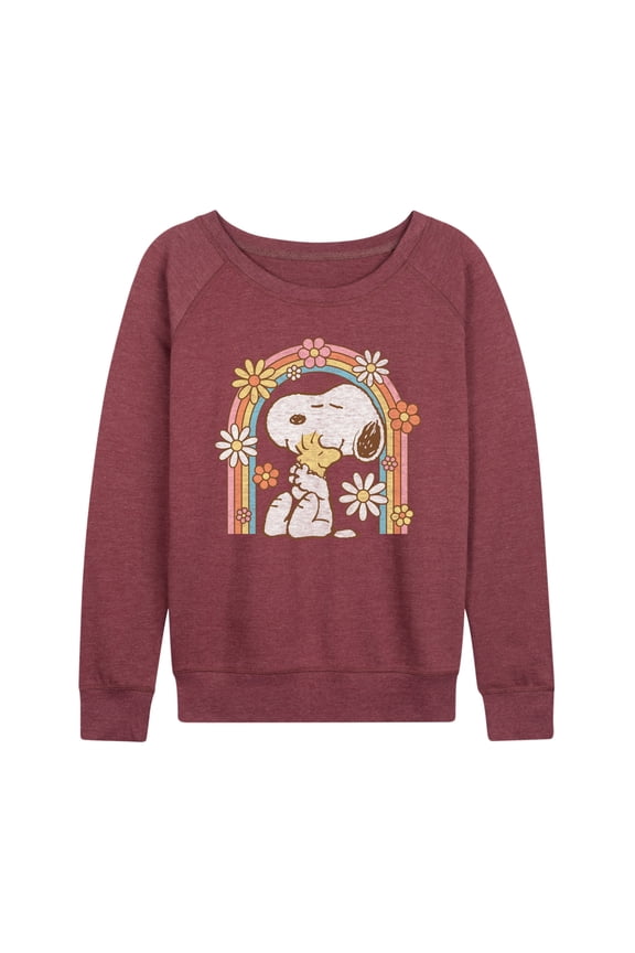 - Retro Flower Rainbow - Women's Lightweight French Terry Long Sleeve Shirt