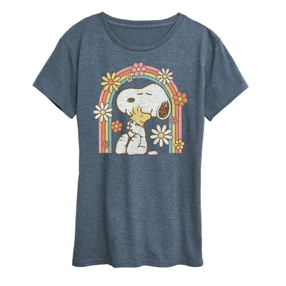Peanuts - Retro Flower Rainbow - Women's Short Sleeve Graphic T-Shirt