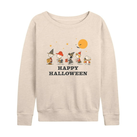 Peanuts - Retro Halloween Peanuts Group - Women's Lightweight French Terry Long Sleeve Shirt