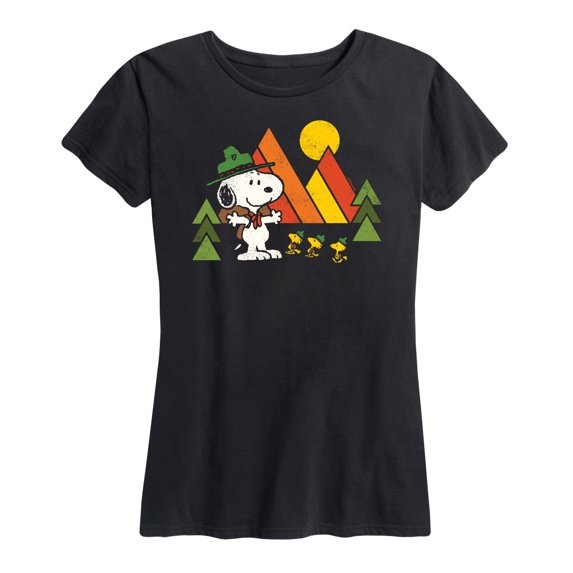 Peanuts - Retro Snoopy and Woodstock Forest - Women's Short Sleeve Graphic T-Shirt