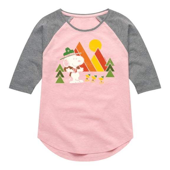 Peanuts - Retro Trailblazer - Toddler And Youth Girls Raglan Graphic T-Shirt