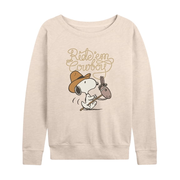 Peanuts - Ride Em Cowboy - Women's French Terry Long Sleeve Pullover