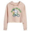 thumbnail image 1 of Peanuts - Ride Green - Juniors Cropped Pullover Hoodie, 1 of 6