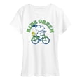 thumbnail image 1 of Peanuts - Ride Green  - Women's Short Sleeve Graphic T-Shirt, 1 of 6