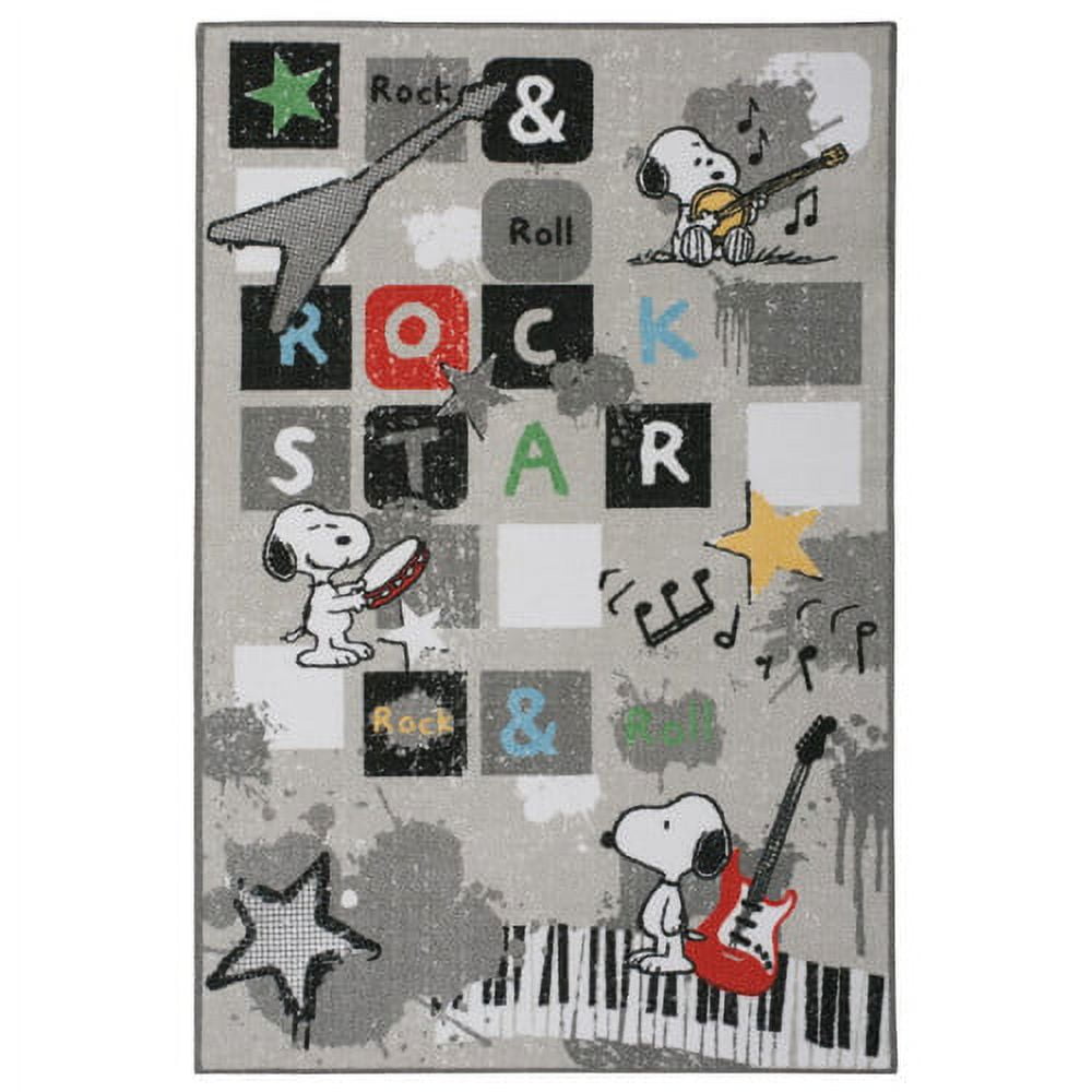 Peanuts Rock Star Area Rug by Nourison, Gray - Walmart.com