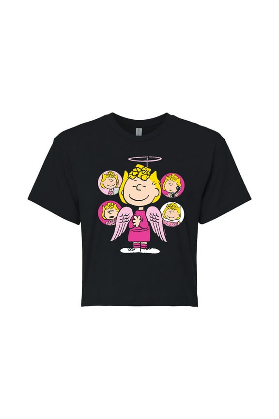 - Sally Angel - Juniors Cropped Cotton Blend T-Shirt