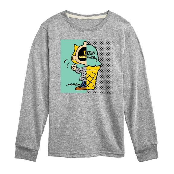 Peanuts - Sally Ice Cream Pink Garment - Toddler And Youth Long Sleeve Graphic T-Shirt