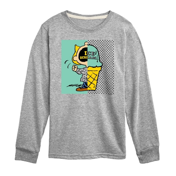 Peanuts - Sally Ice Cream Pink Garment - Toddler And Youth Long Sleeve Graphic T-Shirt