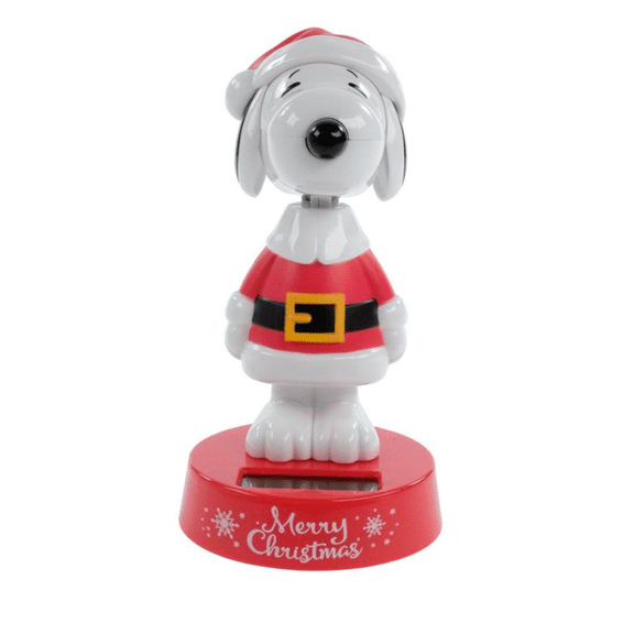 Peanuts Santa Snoopy Solar Bobblehead Bobbler New with Box