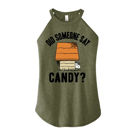 Peanuts - Say Candy Art - Juniors High Neck Tank Top