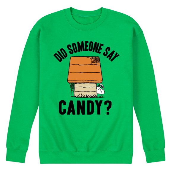 Peanuts - Say Candy Art - Men's Crew Neck Fleece Pullover