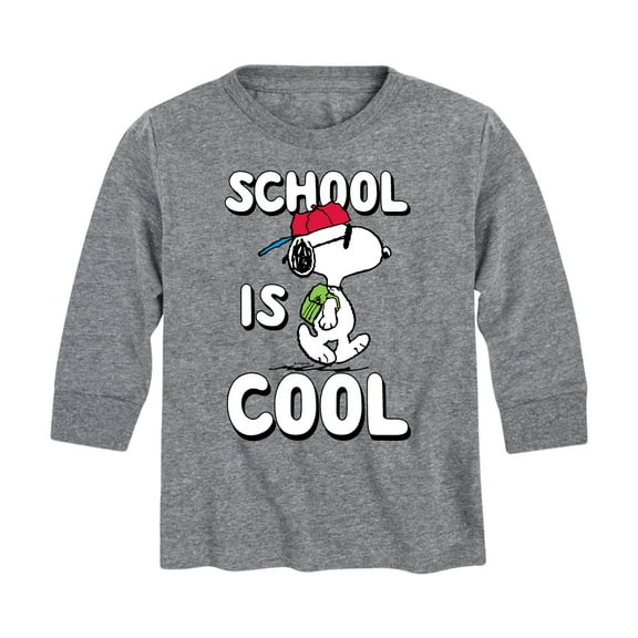 Peanuts - School Is Cool - Toddler And Youth Long Sleeve Graphic T-Shirt