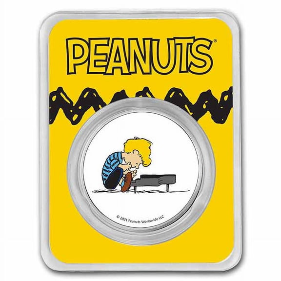 Peanuts Schroeder 1 oz Colorized Silver Round in TEP