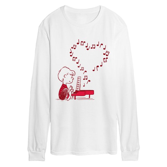 Peanuts - Schroeder Musical Hearts - Men's Long Sleeve Graphic T-Shirt