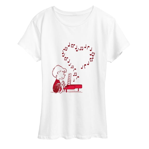 Peanuts - Schroeder Musical Hearts - Women's Short Sleeve Graphic T-Shirt