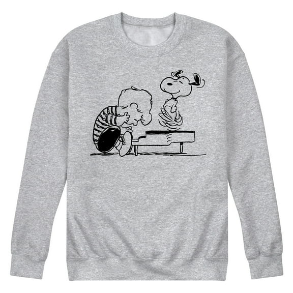 Peanuts - Schroeder Snoopy - Men's Crew Neck Fleece Pullover
