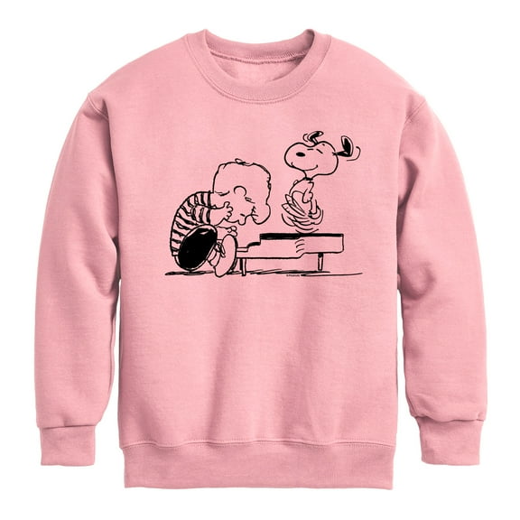 Peanuts - Schroeder Snoopy - Toddler & Youth Crewneck Fleece Sweatshirt