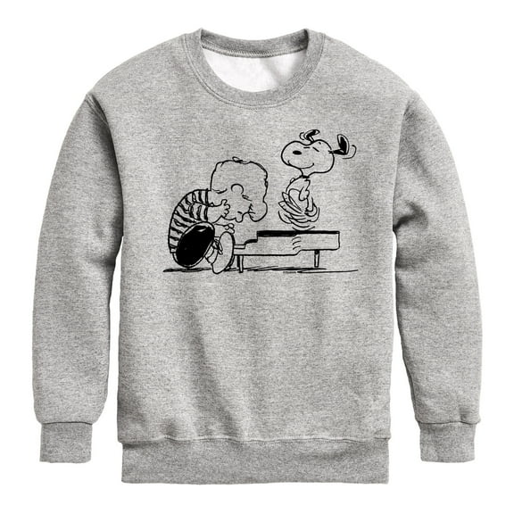 Peanuts - Schroeder Snoopy - Toddler & Youth Crewneck Fleece Sweatshirt