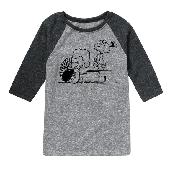 Peanuts - Schroeder Snoopy - Toddler & Youth Raglan Graphic T-Shirt