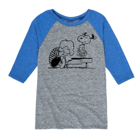 Peanuts - Schroeder Snoopy - Toddler & Youth Raglan Graphic T-Shirt