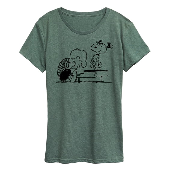 Peanuts - Schroeder Snoopy - Women's Short Sleeve Graphic T-Shirt