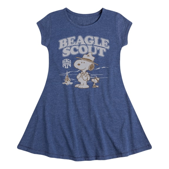 Peanuts - Scout Fire - Youth Girls Fit And Flare Short Sleeve Dress