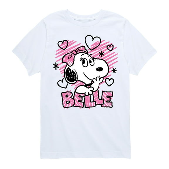 Peanuts - Scribble Heart Belle - Toddler And Youth Short Sleeve Tee
