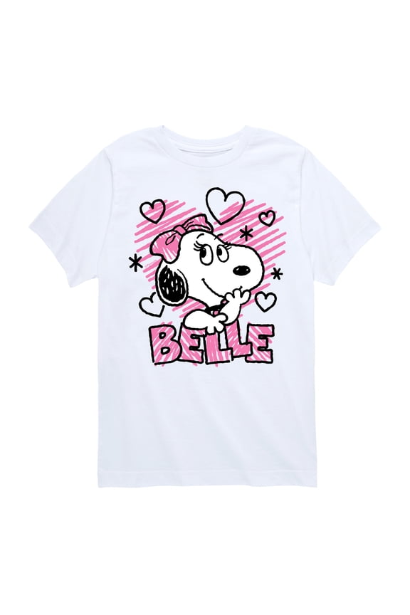 - Scribble Heart Belle - Toddler And Youth Short Sleeve Tee