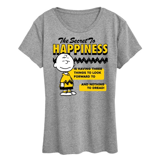 Peanuts - Secret To Happiness - Women's Short Sleeve Graphic T-Shirt