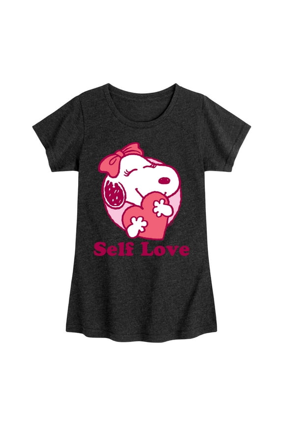 - Self Love Belle - Toddler and Youth Girls Fitted Short Sleeve Graphic T-Shirt