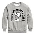 thumbnail image 1 of Peanuts - Self Love Is Self Care - Toddler & Youth Crewneck Fleece Sweatshirt, 1 of 6