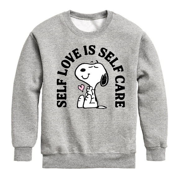 Peanuts - Self Love Is Self Care - Toddler & Youth Crewneck Fleece Sweatshirt