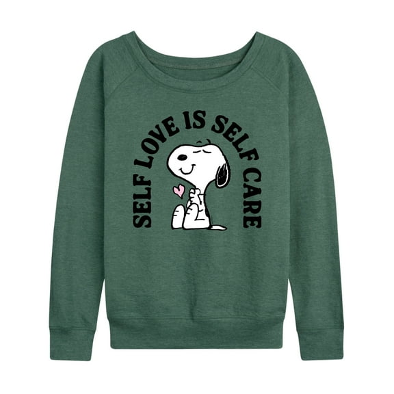Peanuts - Self Love Is Self Care - Women's Lightweight French Terry Long Sleeve Shirt