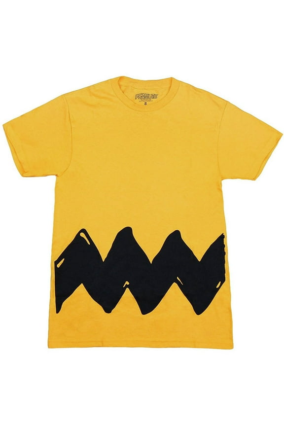 Short Sleeve Crew Neck Charlie Brown Zig-Zag Print T-Shirt (Adult)