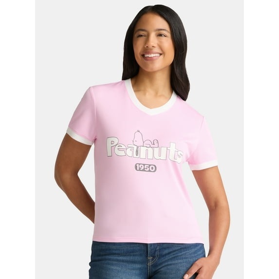Peanuts Snoopy Women’s Sporty Graphic Tee, Sizes XXS-XXL